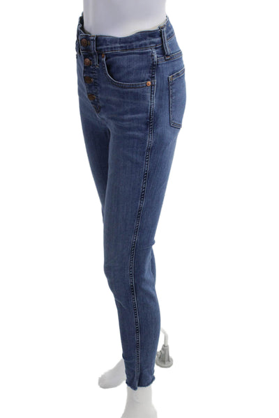 Madewell Womens Ankle Skinny Jeans Blue Mid-Rise Button Fly Size 27