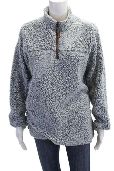 True Grit Women Pullover Sweatshirt Gray Mock Neck Zip Long Sleeve Size XS