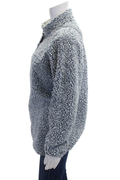 True Grit Women Pullover Sweatshirt Gray Mock Neck Zip Long Sleeve Size XS