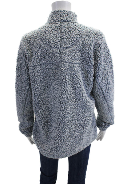 True Grit Women Pullover Sweatshirt Gray Mock Neck Zip Long Sleeve Size XS