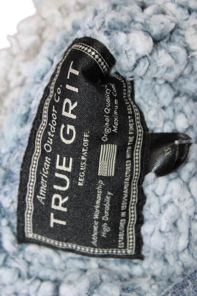 True Grit Women Pullover Sweatshirt Gray Mock Neck Zip Long Sleeve Size XS