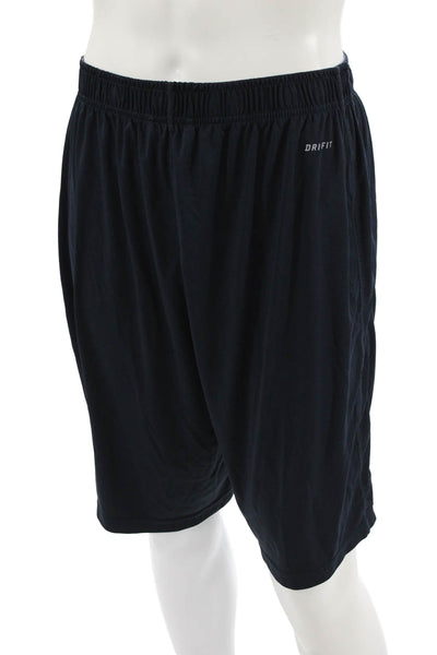 Nike Mens Sweat Shorts Black Polyester Solid Sports Size XL