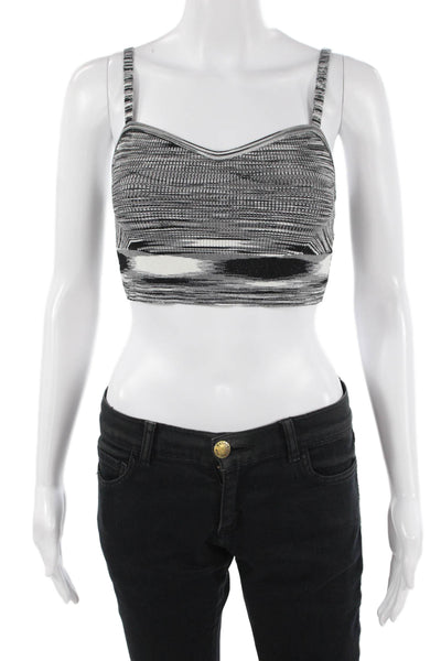 Ramy Brook Womens Cropped Camisole Black Striped Sleeveless Size S