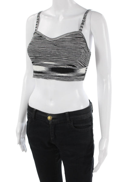 Ramy Brook Womens Cropped Camisole Black Striped Sleeveless Size S