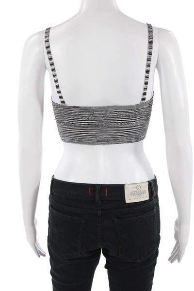 Ramy Brook Womens Cropped Camisole Black Striped Sleeveless Size S
