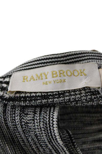 Ramy Brook Womens Cropped Camisole Black Striped Sleeveless Size S