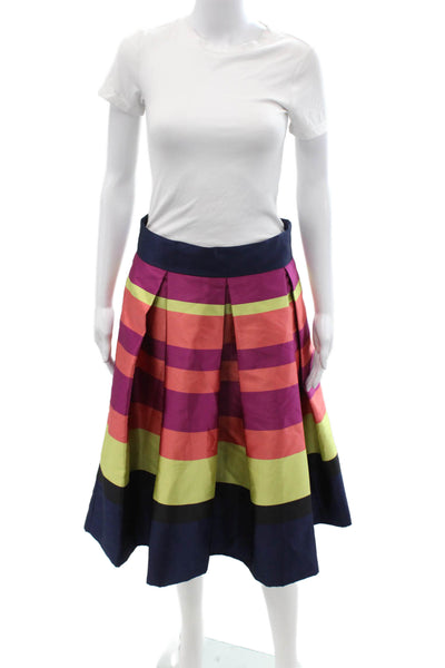 Moulinette Soeurs Anthropologie Women A-Line Pleated Skirt Dark Blue Size 10