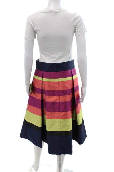 Moulinette Soeurs Anthropologie Women A-Line Pleated Skirt Dark Blue Size 10