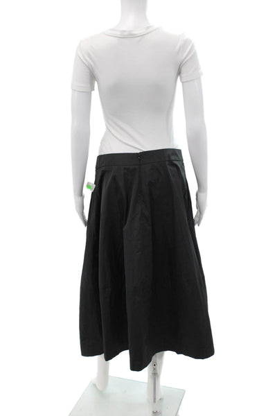 Peserico Women A-Line Flare Skirt Black Polyester Midi Size 46