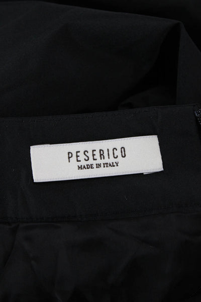 Peserico Women A-Line Flare Skirt Black Polyester Midi Size 46