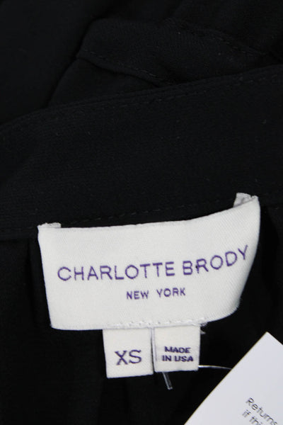 Charlotte Brody Womens Black Long Sleeve Shirt Dress Size XS