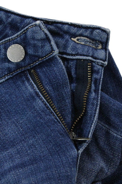 L'Agence Women Cropped Flared Blue Mid-Rise Jeans Size 23