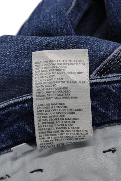 L'Agence Women Cropped Flared Blue Mid-Rise Jeans Size 23