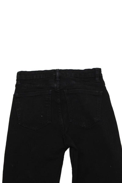 Zara Women Bootcut Flared Jeans Black Mid-Rise Cotton Blend Inseam 26 Size 0