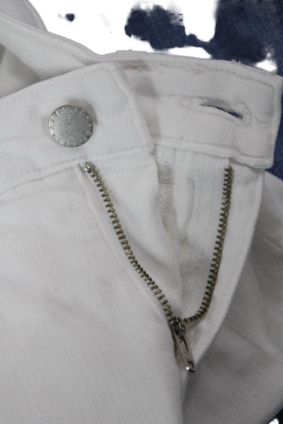 L'Agence Women Petite Cropped Flared White Jeans Size 23