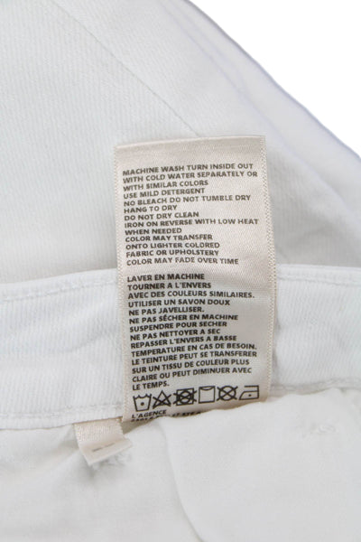 L'Agence Women Petite Cropped Flared White Jeans Size 23