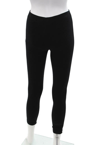 Theory Women Ankle Leggings Black Polyester Petite Size PP