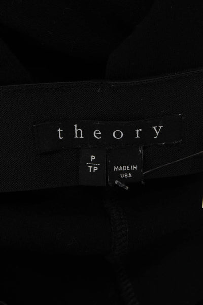 Theory Women Ankle Leggings Black Polyester Petite Size PP