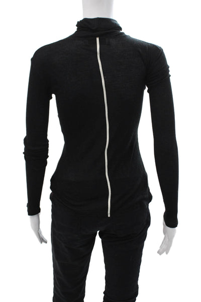 La Ligne Womens Black Turtleneck Long Sleeve Basic Top Size XS