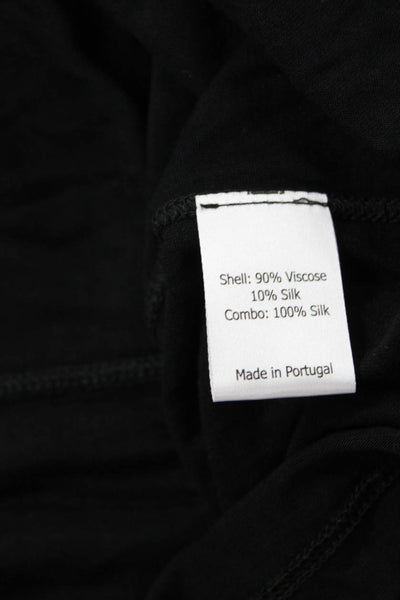 La Ligne Women Black Crew Neck Long Sleeve Jersey T-Shirt Size XS