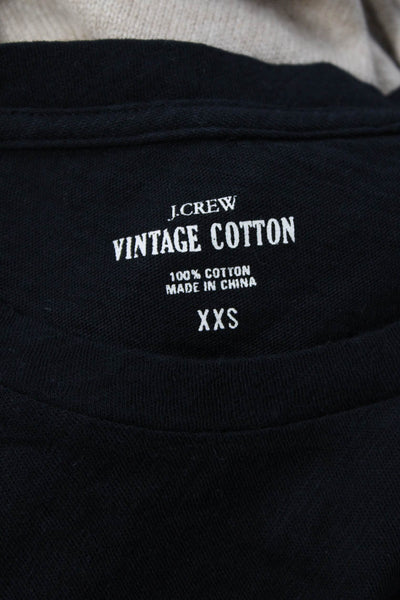 J Crew Womens Basic Black Cotton Crew Neck T-Shirt Size 2XS