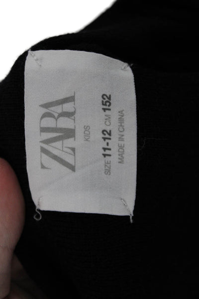 Zara Childrens Girls Short Sleeves Sweater Navy Blue Size 11-12