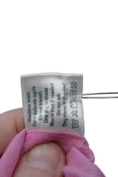 Roller Rabbit Women Pink Striped Linen Sundress Tie Waist Knee Length Size 2XS