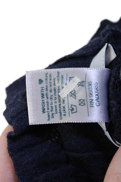 Eberjey Women Jogger Paperbag Pants Dark Blue Cotton Size S