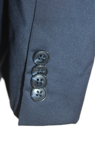 Joseph Abboud Mens Dark Blue Wool Blazer Button Collared Size 46