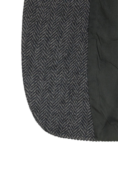 Nordstrom Mens Herringbone 100% Wool Sport Coat Gray Button Collared Size 42