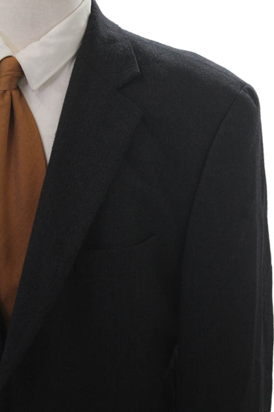 Joseph & Feiss Mens Suit Jacket Black Herringbone Lambswool Size 42