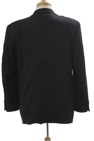 Joseph & Feiss Mens Suit Jacket Black Herringbone Lambswool Size 42