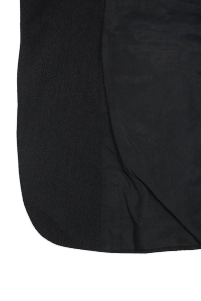 Joseph & Feiss Mens Suit Jacket Black Herringbone Lambswool Size 42