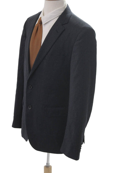 Boss Hugo Boss Men Dark Gray Solid Collared Button Suit Jacket Classic Size 38