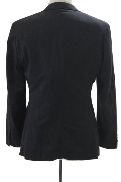 Boss Hugo Boss Men Dark Gray Solid Collared Button Suit Jacket Classic Size 38