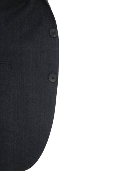 Boss Hugo Boss Men Dark Gray Solid Collared Button Suit Jacket Classic Size 38