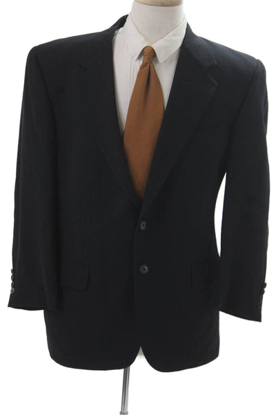 Joseph Abboud Men Classic Black Collared Button Suit Jacket Size 42