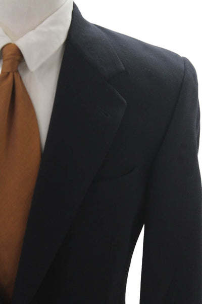 Joseph Abboud Men Classic Black Collared Button Suit Jacket Size 42