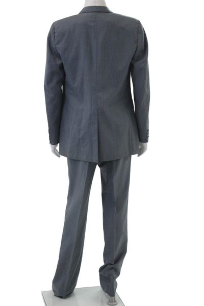Nordstrom Mens 2 Piece Gray Striped Wool Blend Suit Size 42