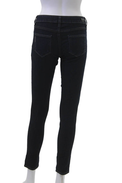 Paige Womens Ankle Skinny Jeans Dark Blue Mid-Rise Size 25