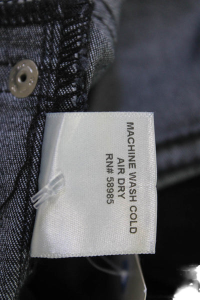Carmar Women Skinny Jeggings Black Mid-Rise Button 29in Size 27