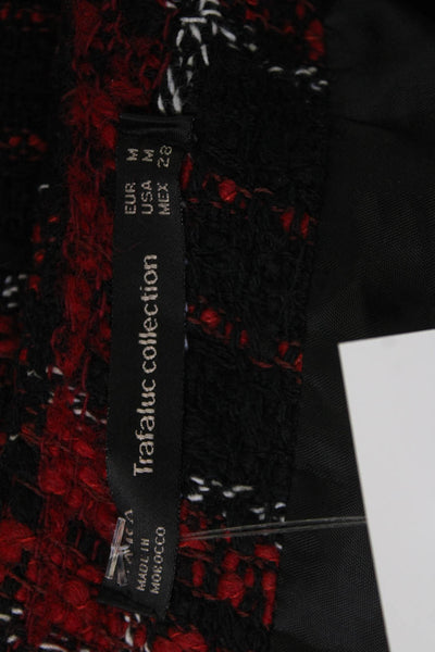 Zara Women Mini Plaid Skirt Black Size M