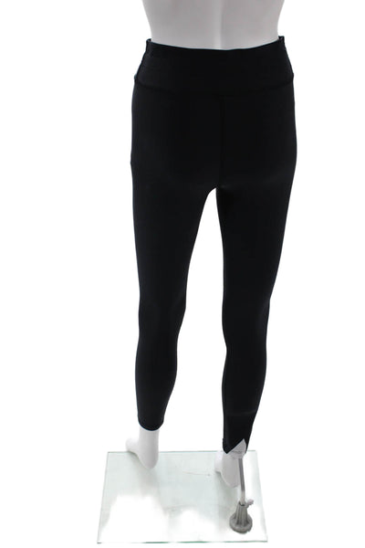 Designer Womens Ankle Jegging Black Drawstring Nylon Blend Size S