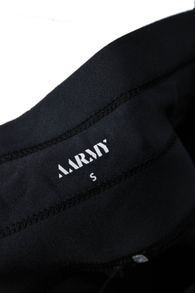 Designer Womens Ankle Jegging Black Drawstring Nylon Blend Size S