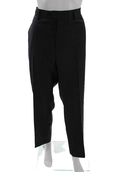 Lauren Ralph Lauren Mens Ankle Dress Pants Dark Gray Check Wool Blend Size 38