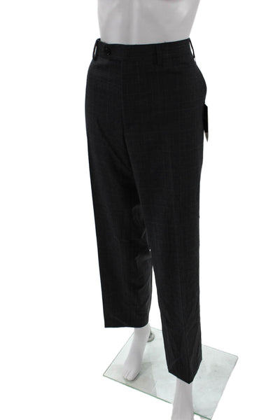 Lauren Ralph Lauren Mens Ankle Dress Pants Dark Gray Check Wool Blend Size 38