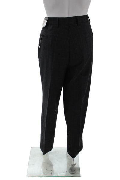 Lauren Ralph Lauren Mens Ankle Dress Pants Dark Gray Check Wool Blend Size 38