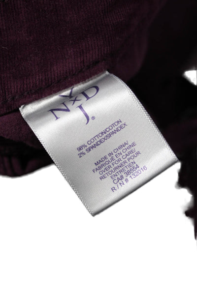 NYDJ Unisex Purple Pants Mid Rise 70% Wool 30% Polyester Size 16