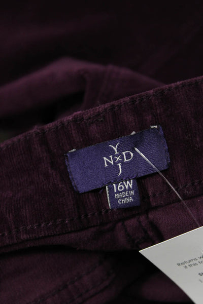 NYDJ Unisex Purple Pants Mid Rise 70% Wool 30% Polyester Size 16