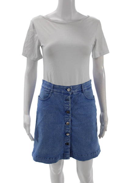 Stella McCartney Women A-Line Mini Blue Skirt Size 28